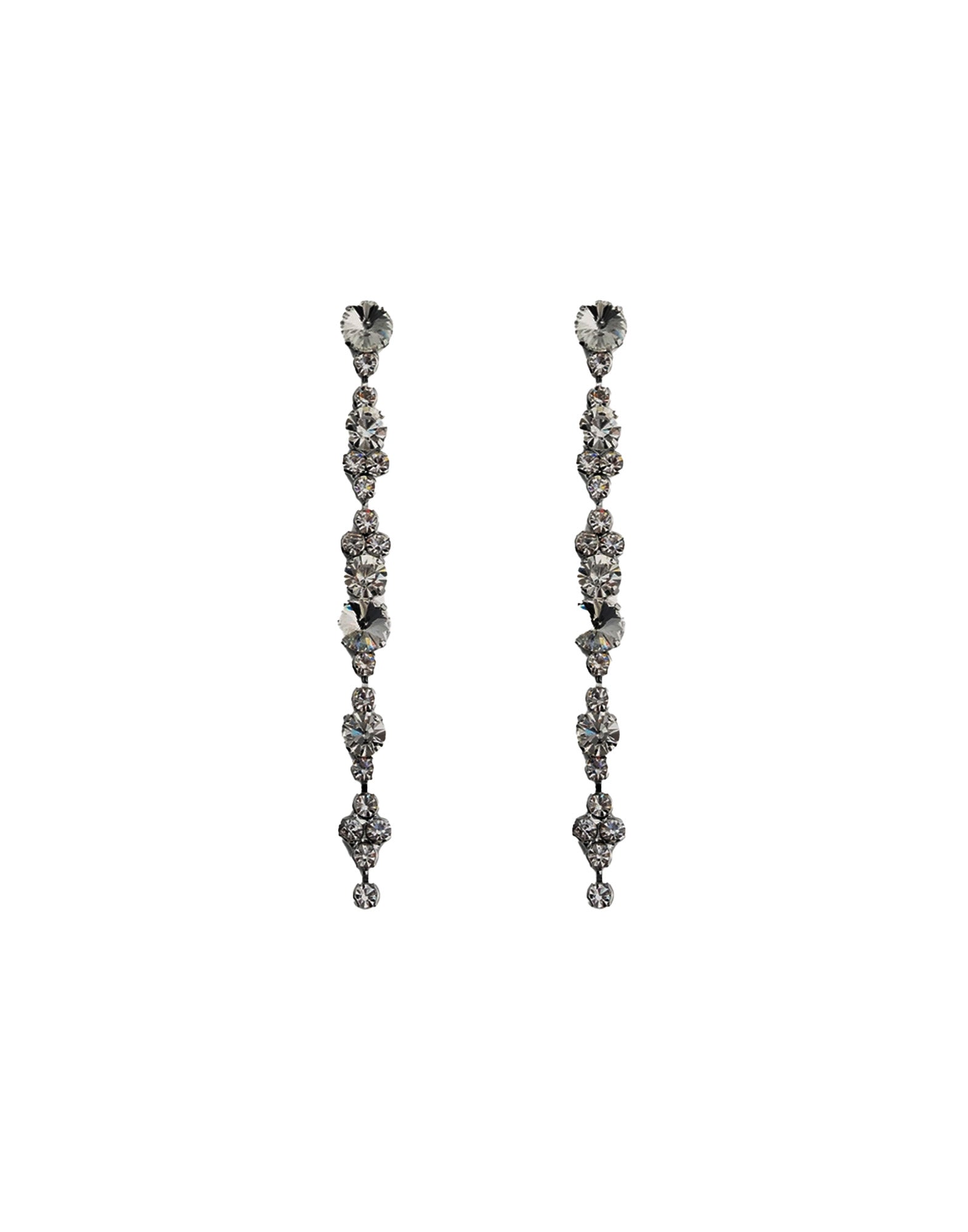 FORTE FORTE Orecchini Pendenti con Cristalli Grey