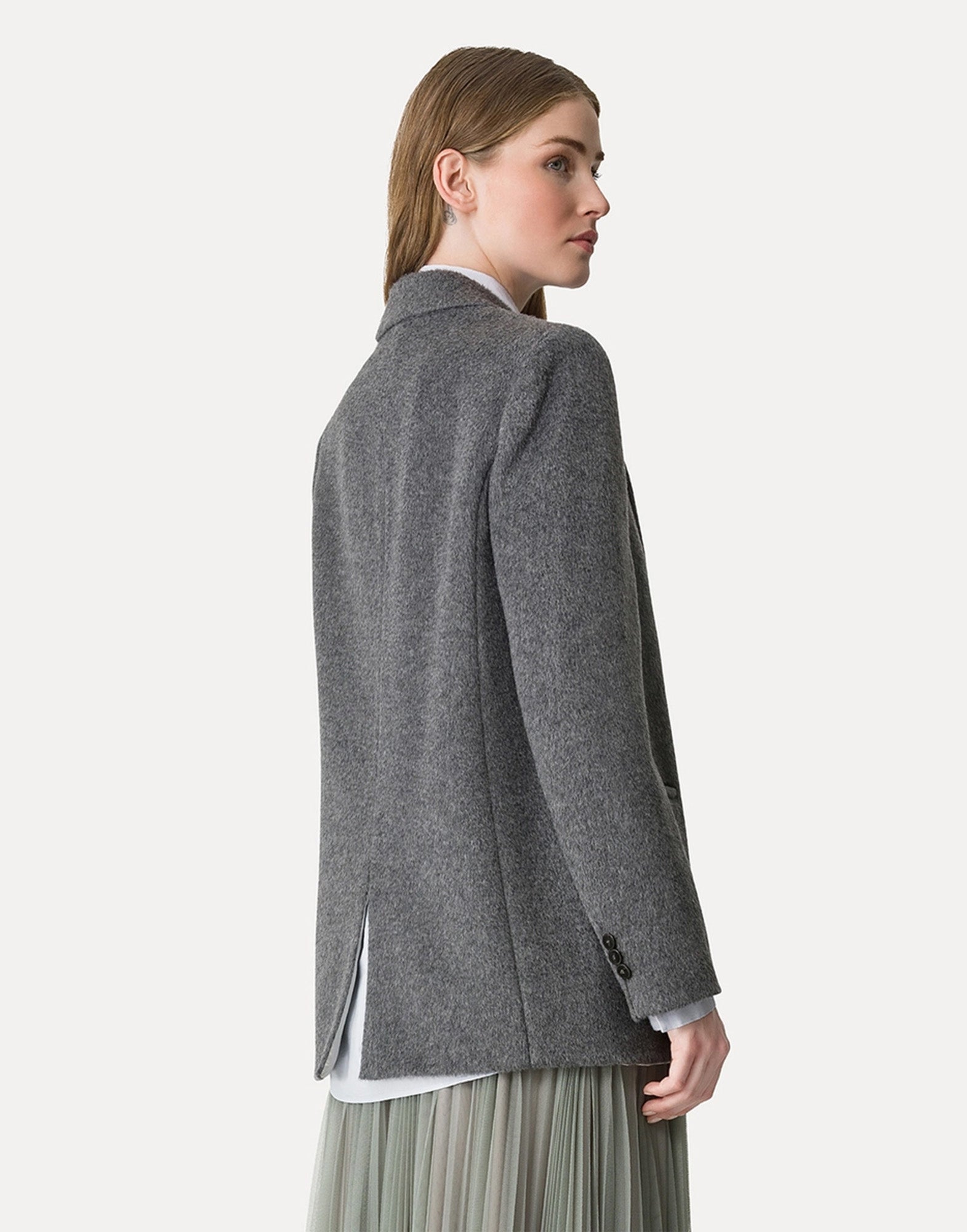 FORTE FORTE Giacca in Panno Effetto Astrakan Grigio Melange