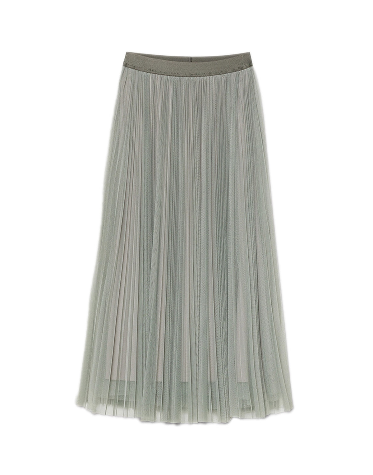 FORTE FORTE Gonna in Tulle con Plissé Soleil Stone