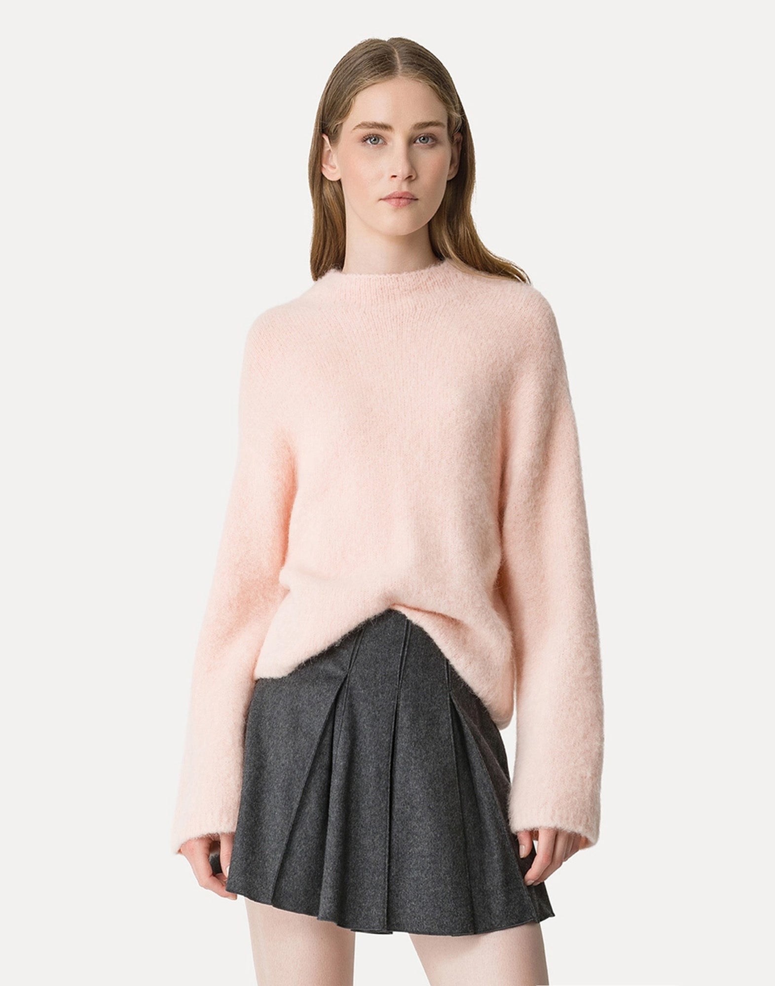 FORTE FORTE Maglia Over in Lana Baby Alpaca Suri Rose