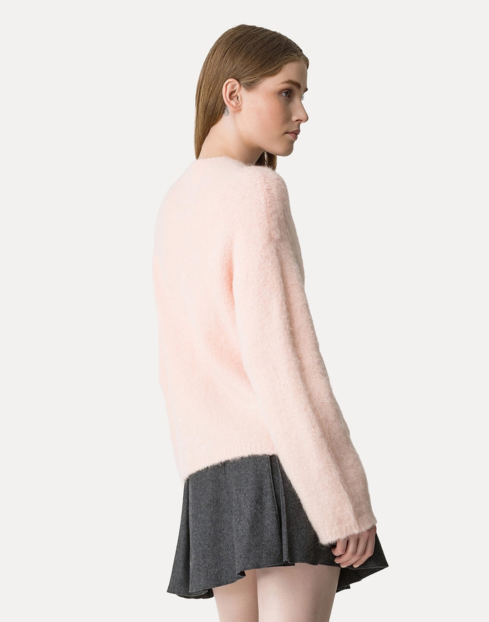 FORTE FORTE Maglia Over in Lana Baby Alpaca Suri Rose