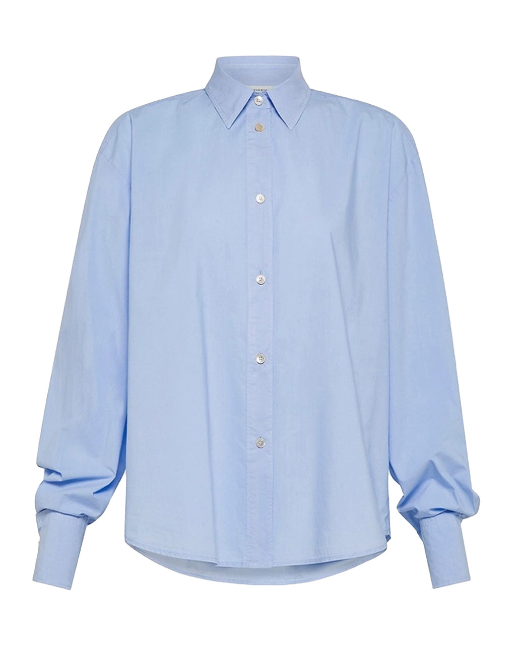 FORTE FORTE Camicia Corta Boxy Fit in Popeline di Cotone Ceruleo
