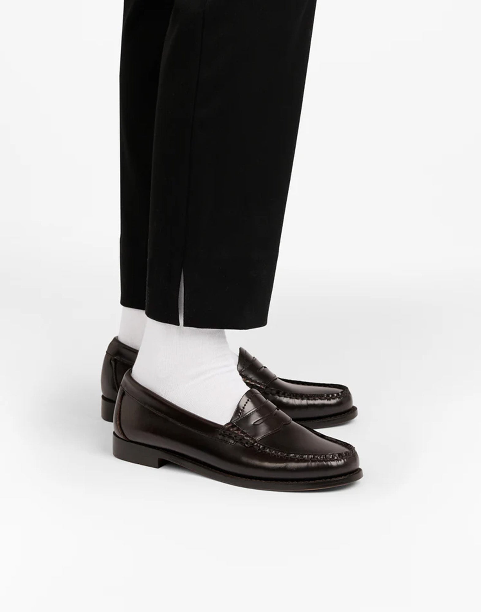 GH BASS Mocassini Weejuns Penny in Pelle Chocolate