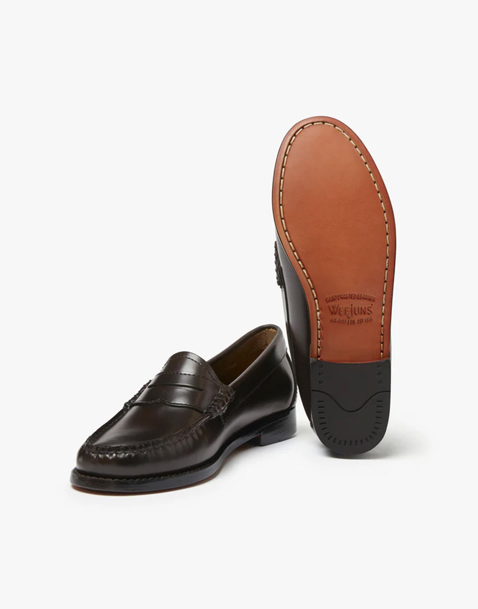 GH BASS Mocassini Weejuns Penny in Pelle Chocolate