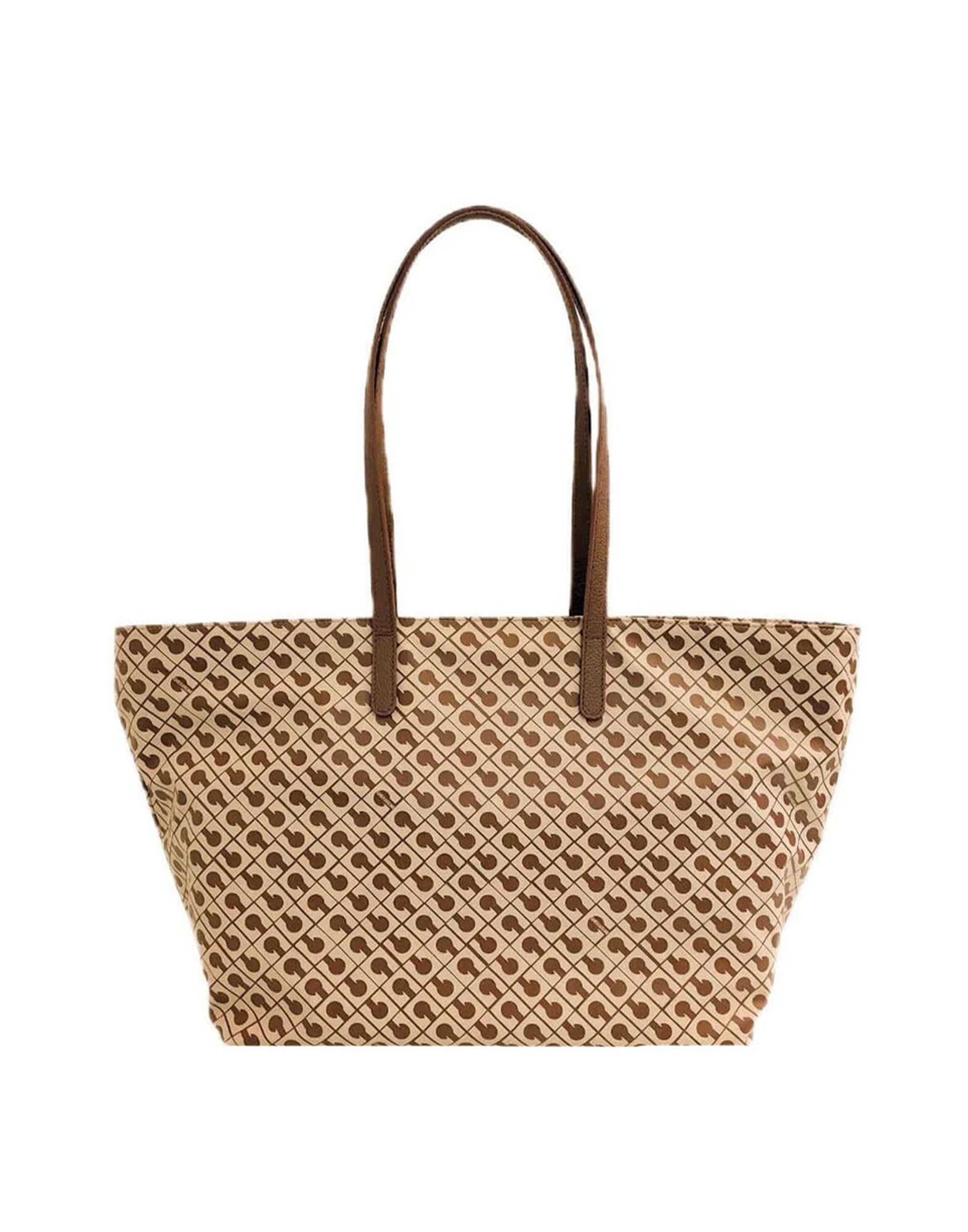 GHERARDINI Shopper Grande in Tessuto Softy Tabacco/Burro