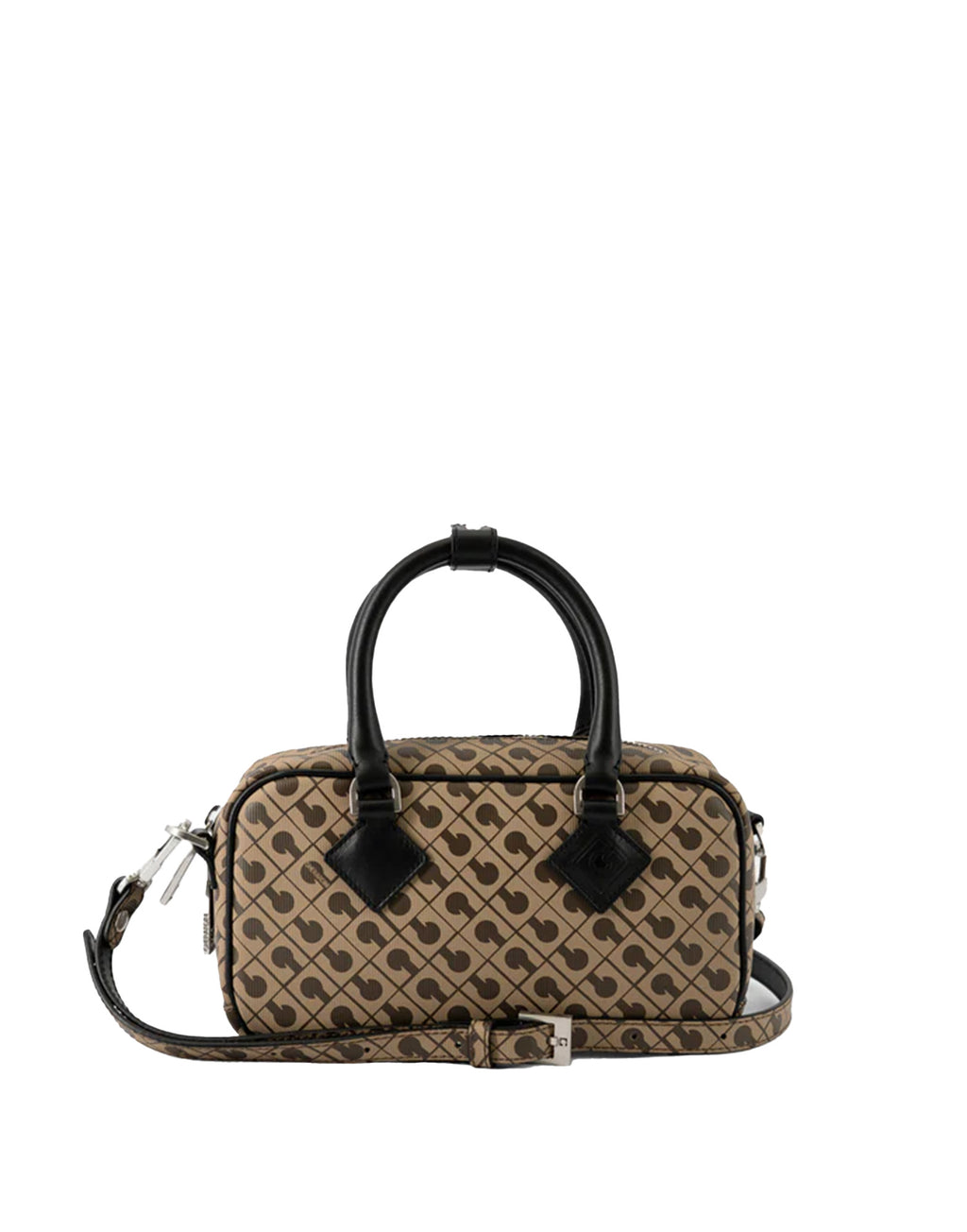 GHERARDINI Top Handle Small in Tessuto Millerighe Moka
