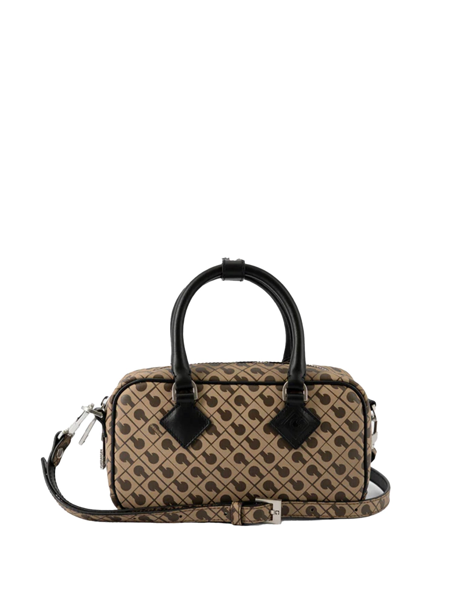 GHERARDINI Top Handle Small in Tessuto Millerighe Moka