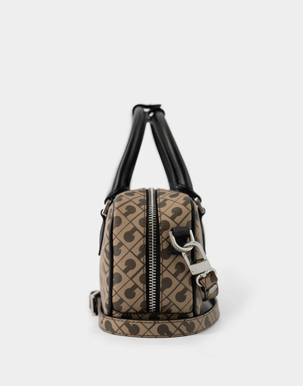GHERARDINI Top Handle Small in Tessuto Millerighe Moka