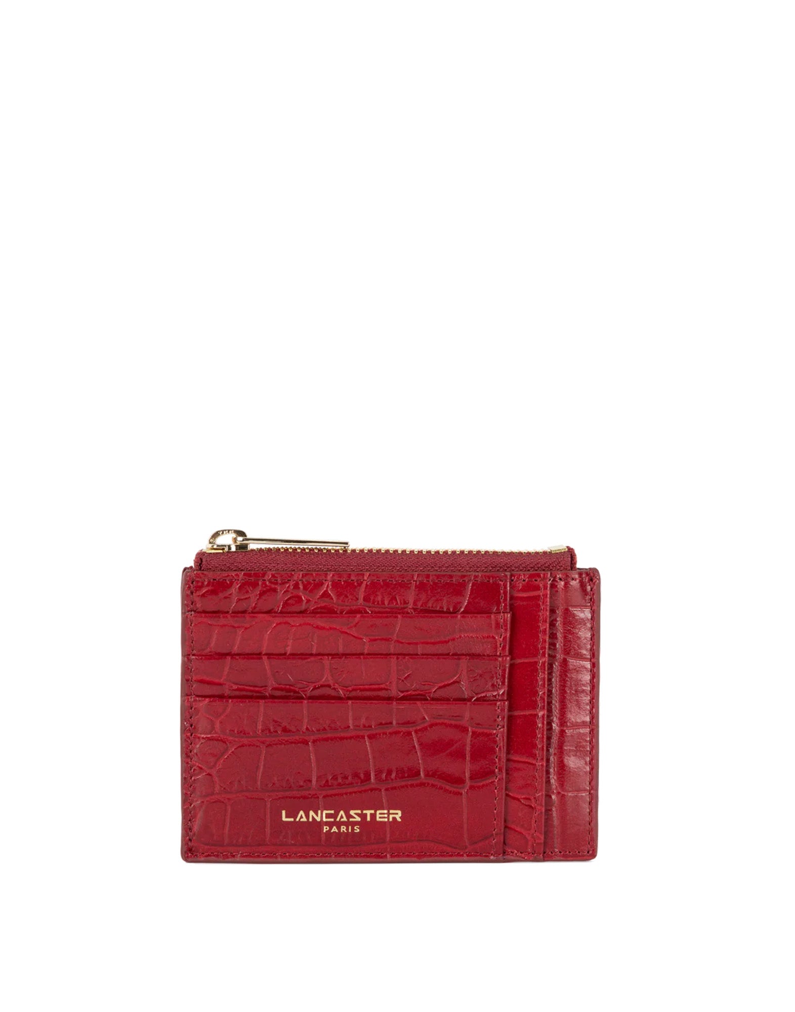 LANCASTER Portacarte con Zip Exo Carmin