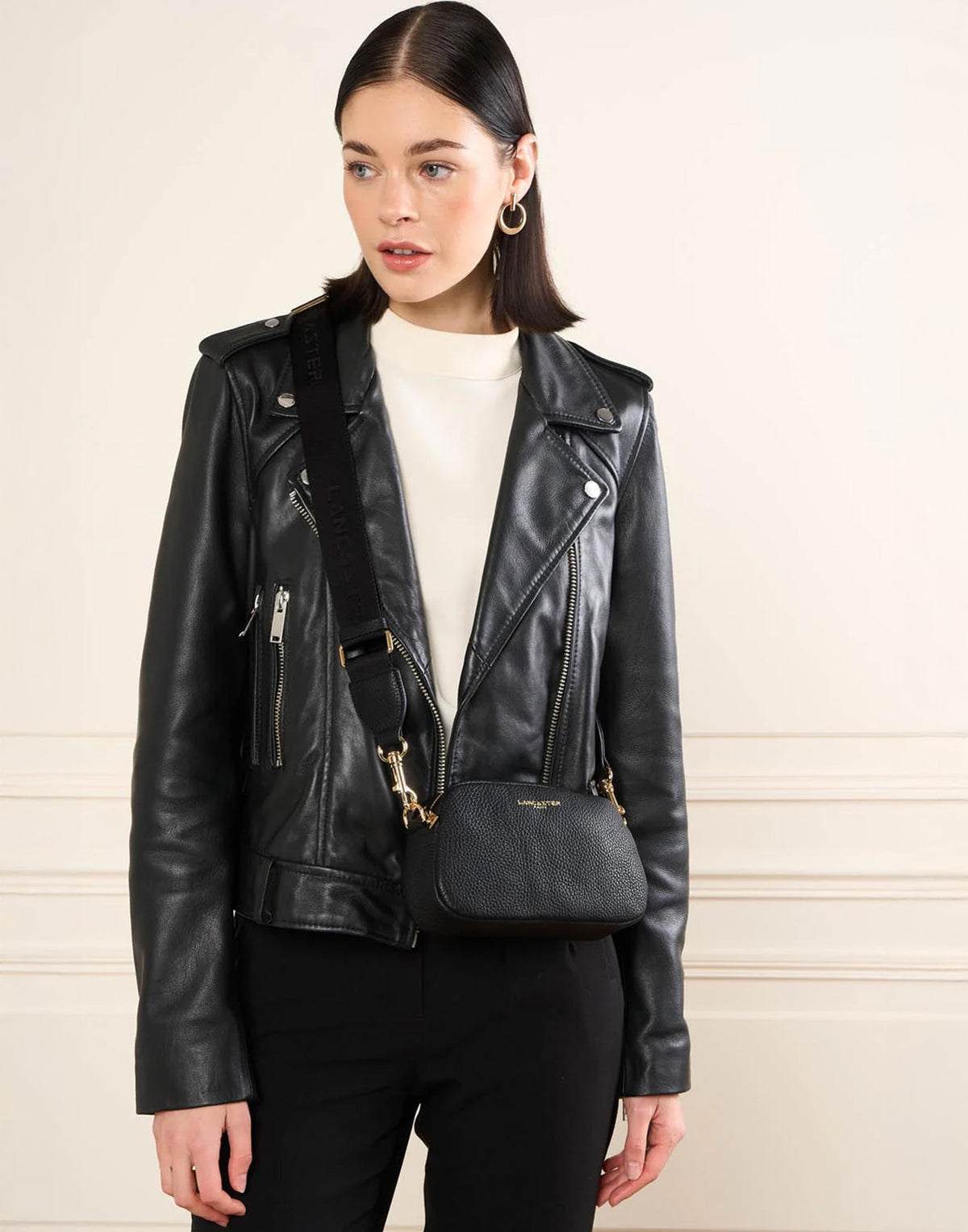 LANCASTER Sac bandoulière Studio Mimi Noir