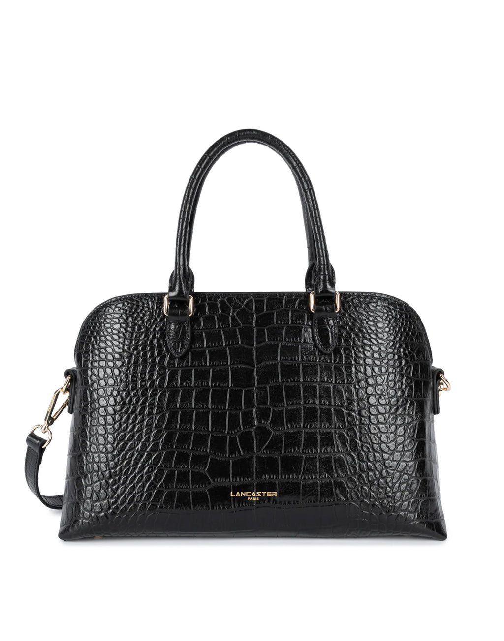LANCASTER Borsa a Mezzaluna Exo in Pelle Stampata Noir