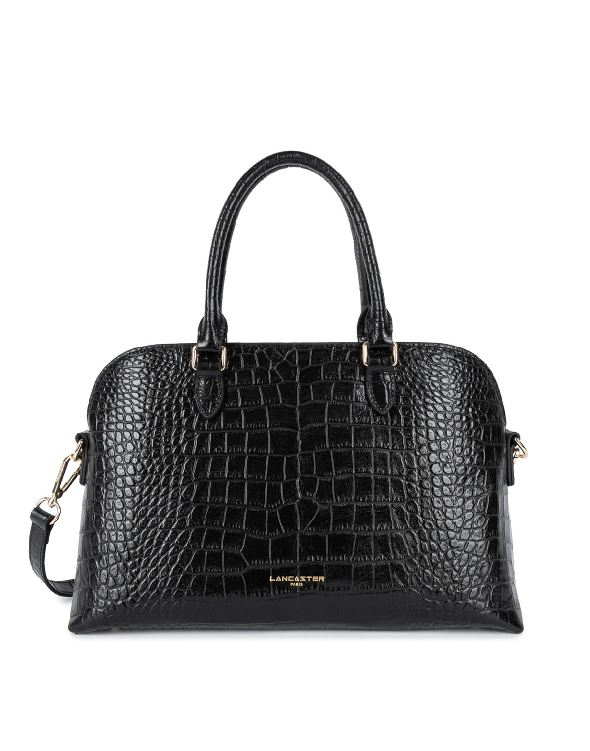 LANCASTER Borsa a Mezzaluna Exo in Pelle Stampata Noir
