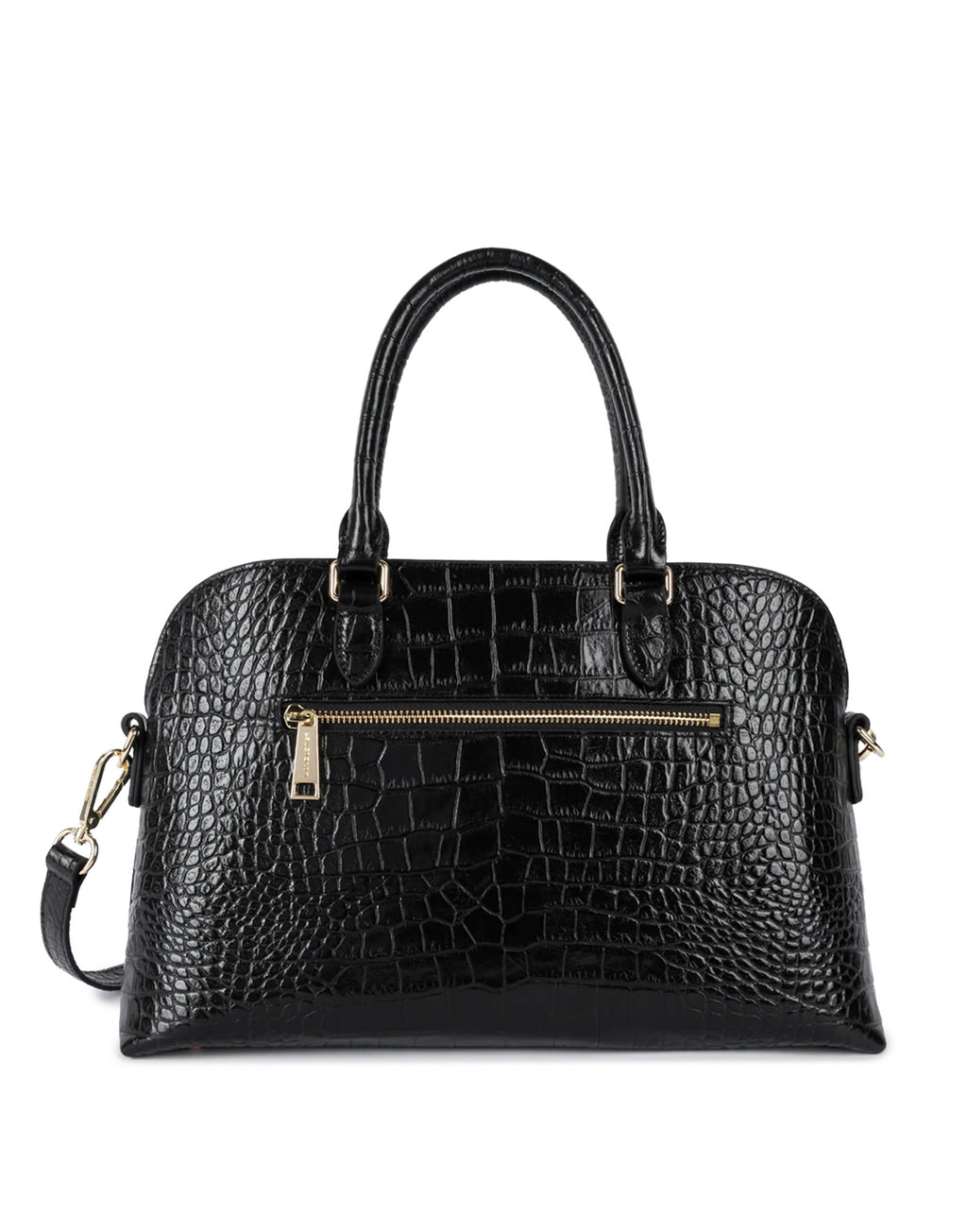 LANCASTER Borsa a Mezzaluna Exo in Pelle Stampata Noir