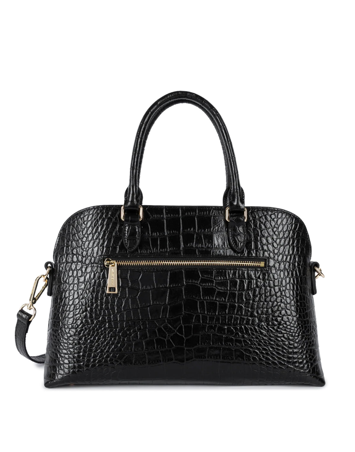 LANCASTER Borsa a Mezzaluna Exo in Pelle Stampata Noir