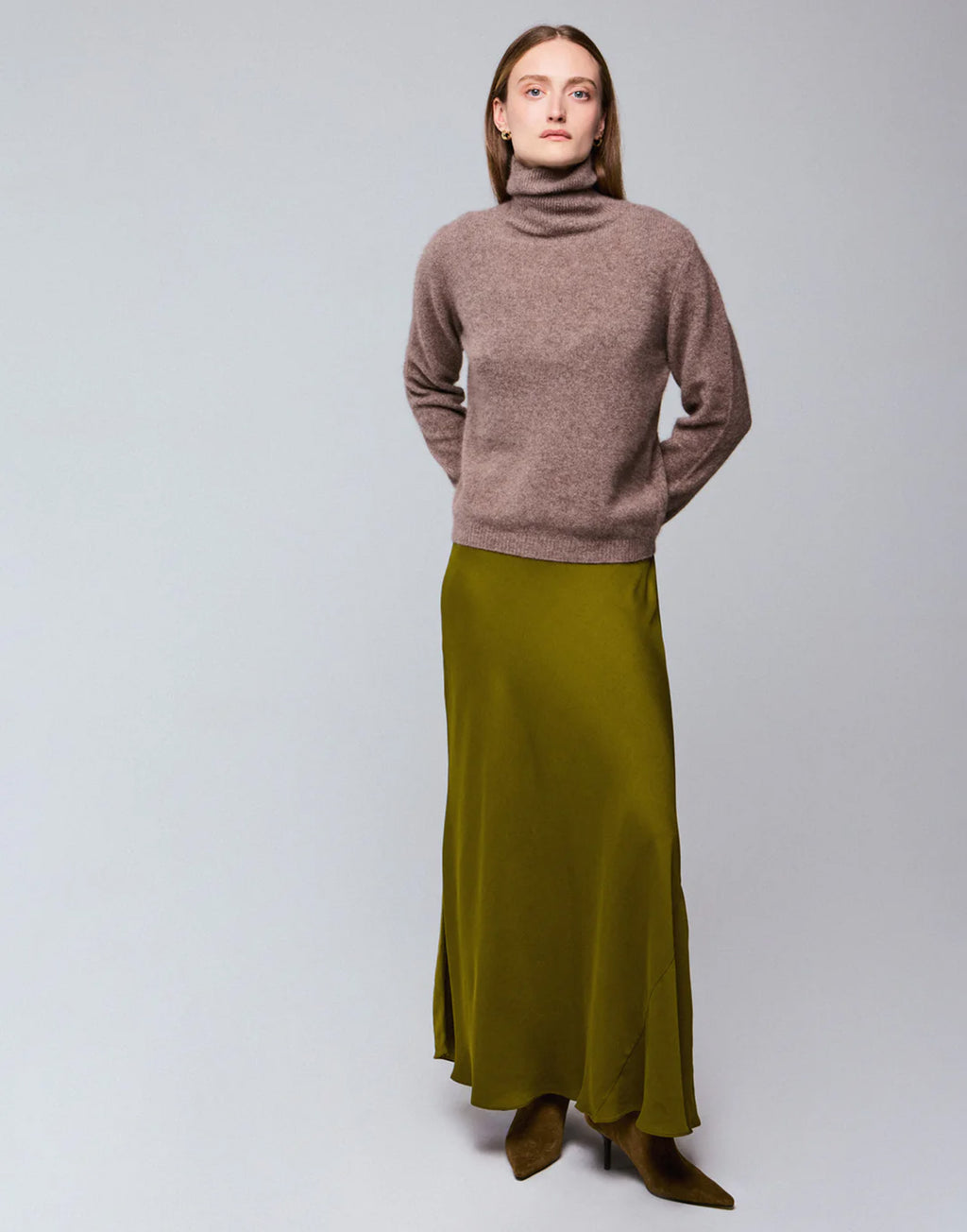 MAJESTIC FILATURES Maglione a Collo Alto in Lana e Fox Bison