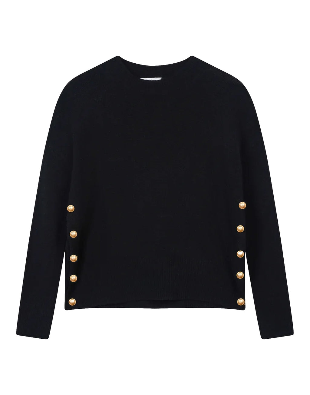 MAJESTIC FILATURES Maglione Girocollo in Lana e Cashmere Nero