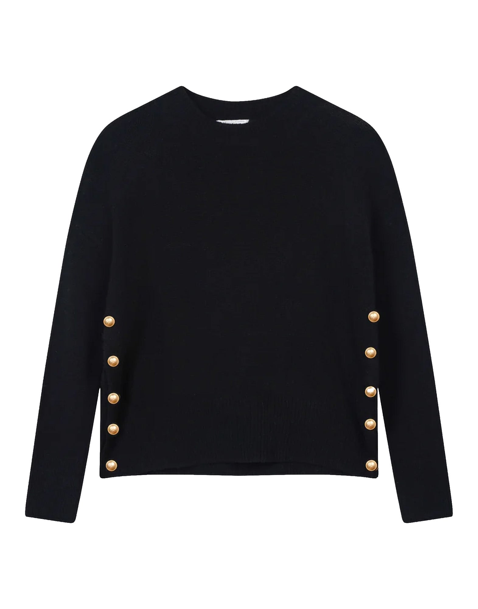 MAJESTIC FILATURES Maglione Girocollo in Lana e Cashmere Nero