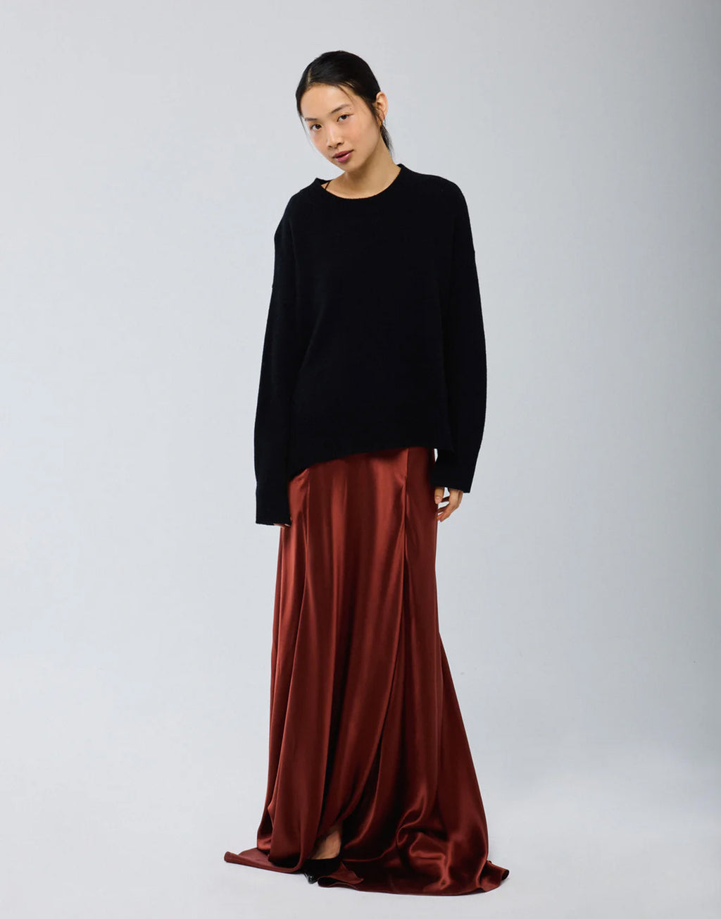 MAJESTIC FILATURES Maglione Girocollo in Lana e Cashmere Nero