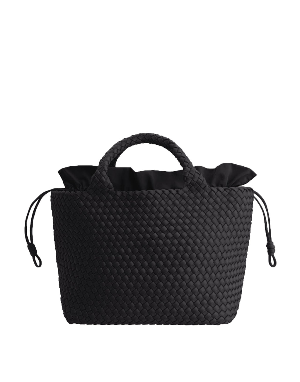 MARREA Shopping Media in Neoprene Intrecciato Di Nero