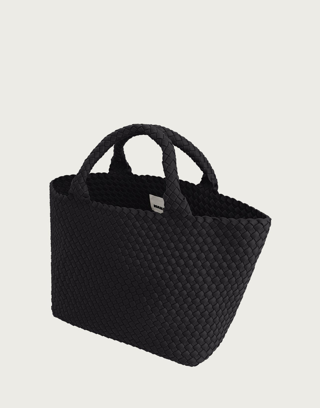 MARREA Shopping Media in Neoprene Intrecciato Di Nero