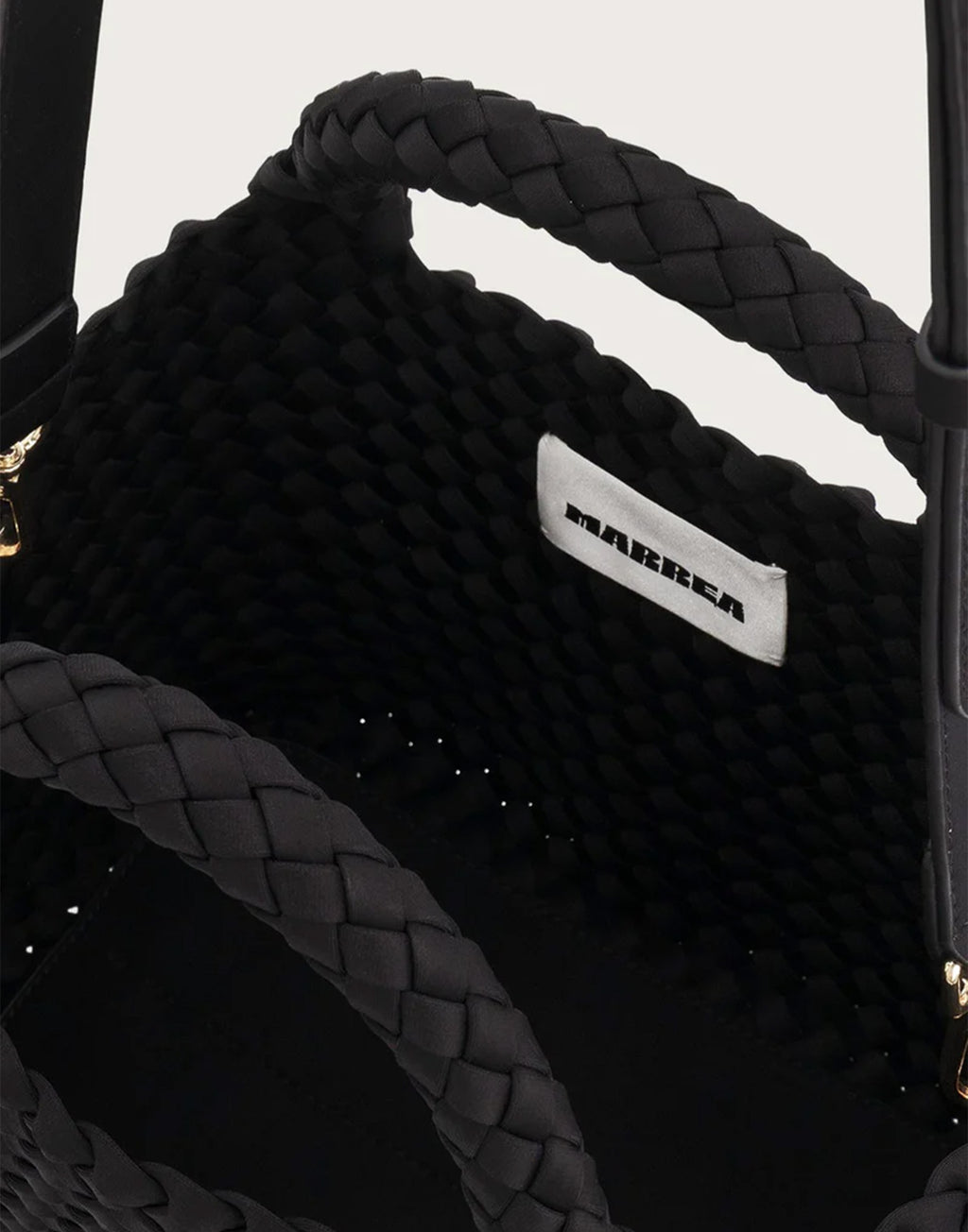 MARREA Shopping Midi in Neoprene Intrecciato Di Nero
