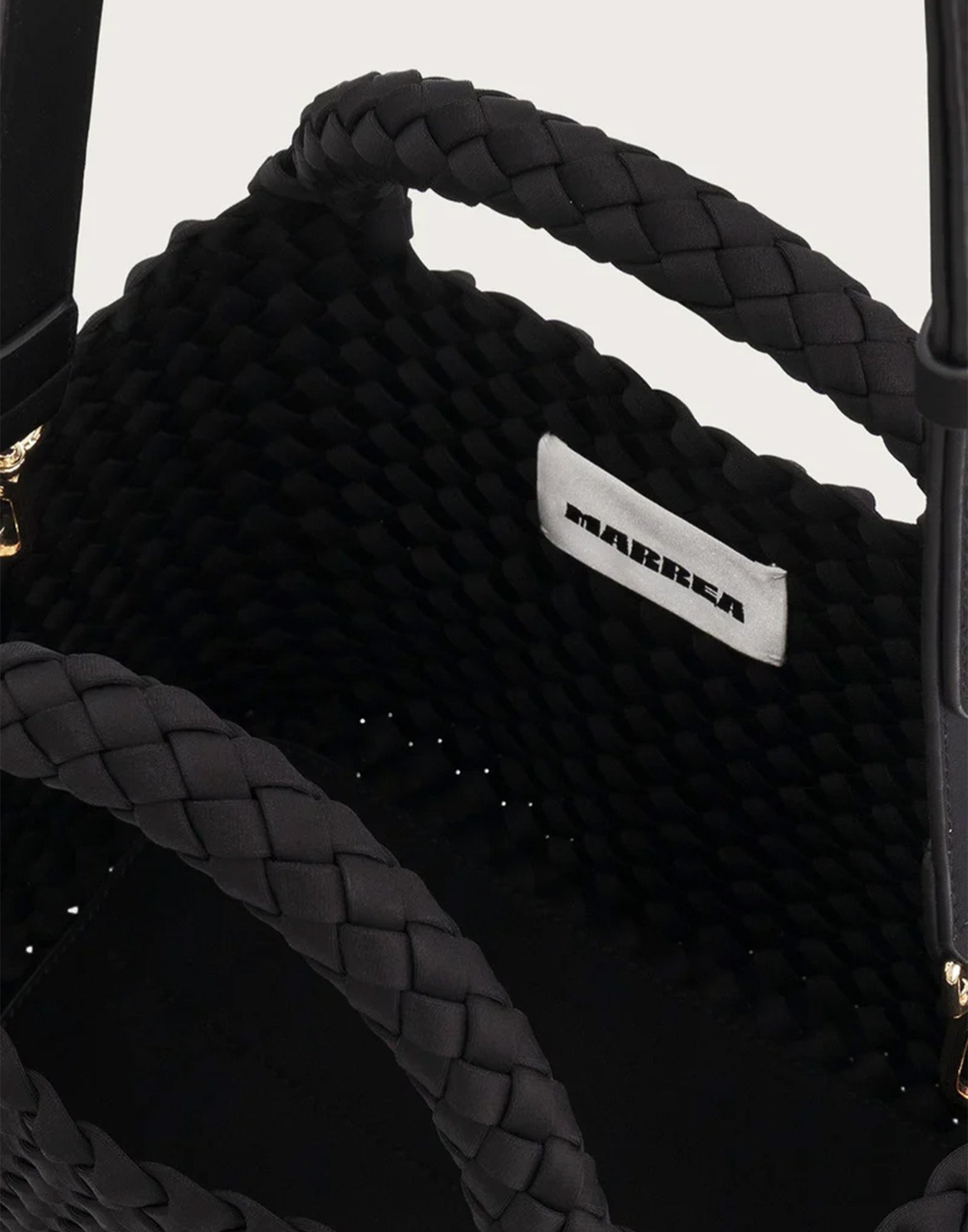 MARREA Shopping Midi in Neoprene Intrecciato Di Nero