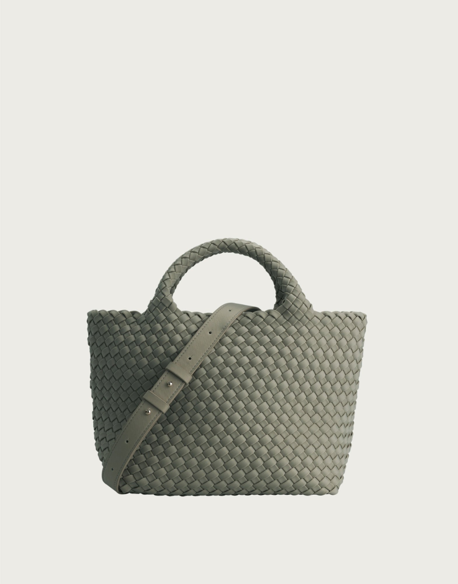 MARREA Shopping Midi in Neoprene Intrecciato Dark Oliva