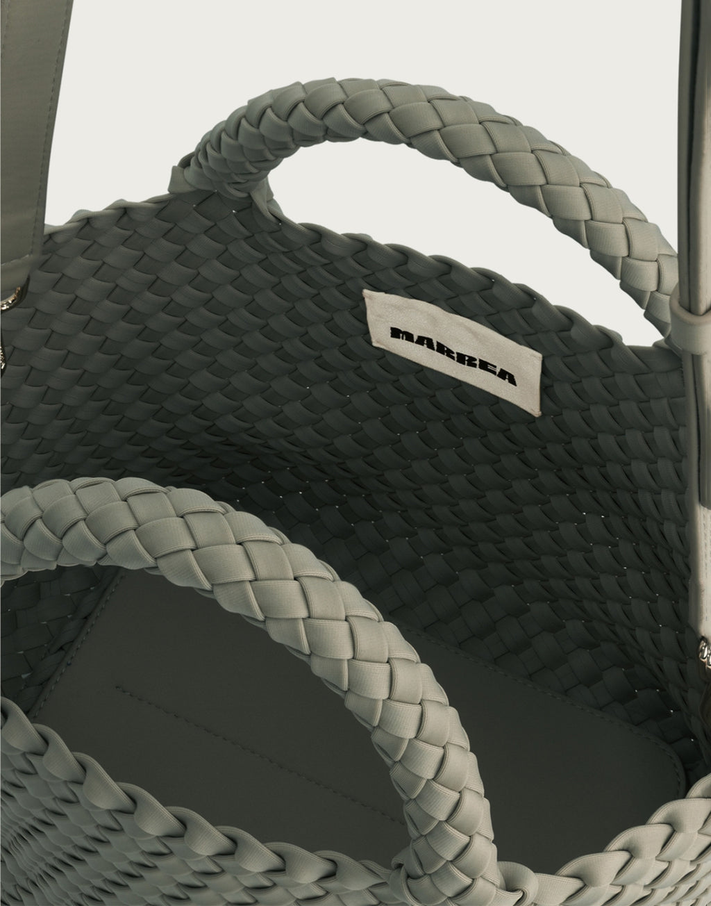 MARREA Shopping Midi in Neoprene Intrecciato Dark Oliva