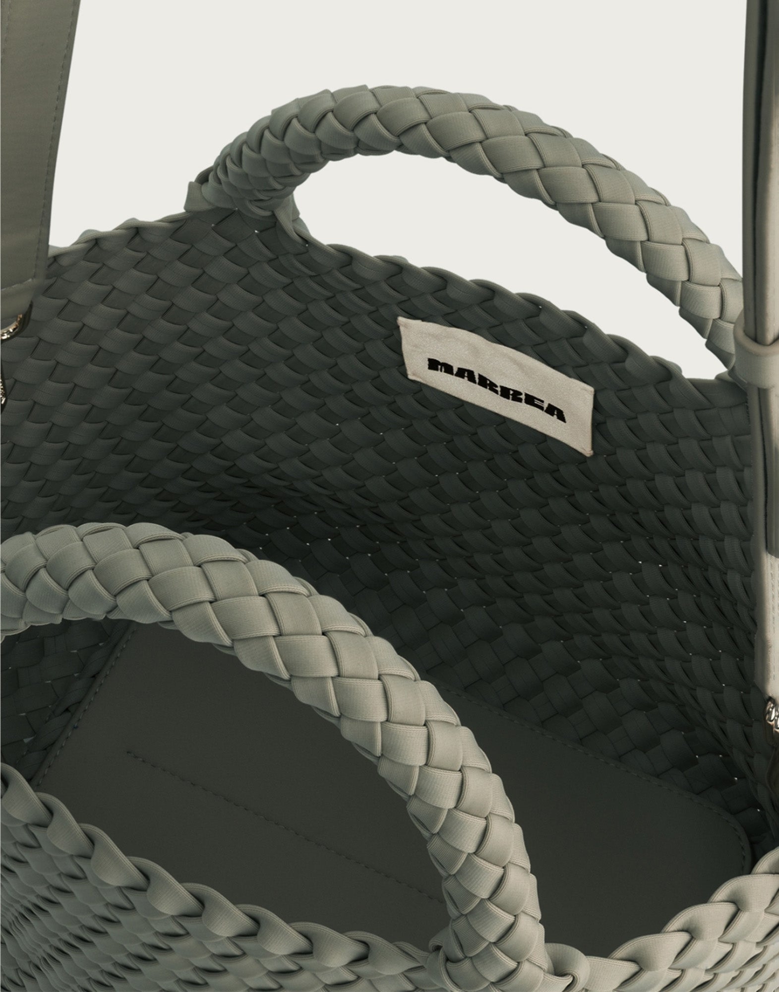 MARREA Shopping Midi in Neoprene Intrecciato Dark Oliva