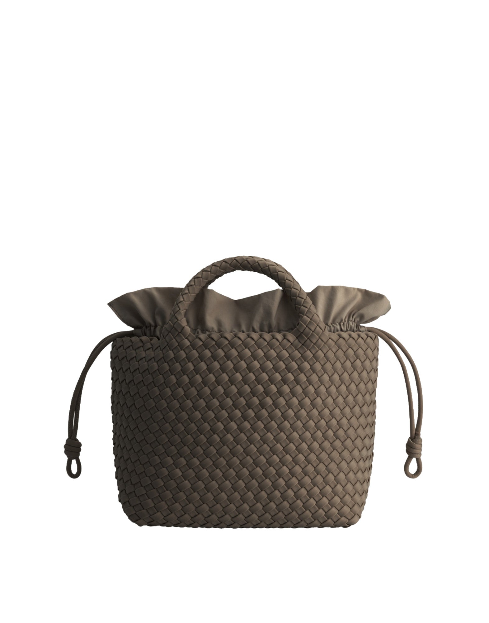 MARREA Shopping Midi in Neoprene Intrecciato Coco Fresco