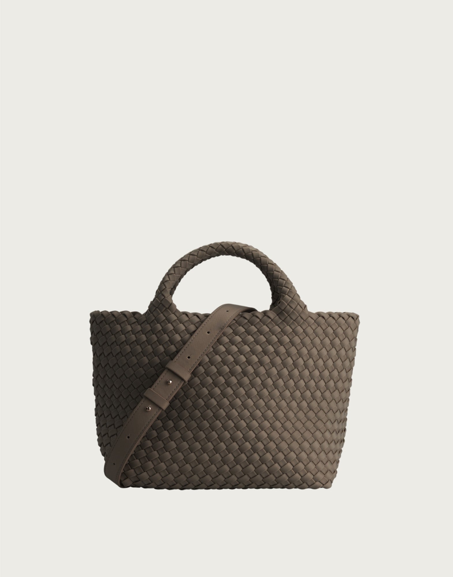 MARREA Shopping Midi in Neoprene Intrecciato Coco Fresco