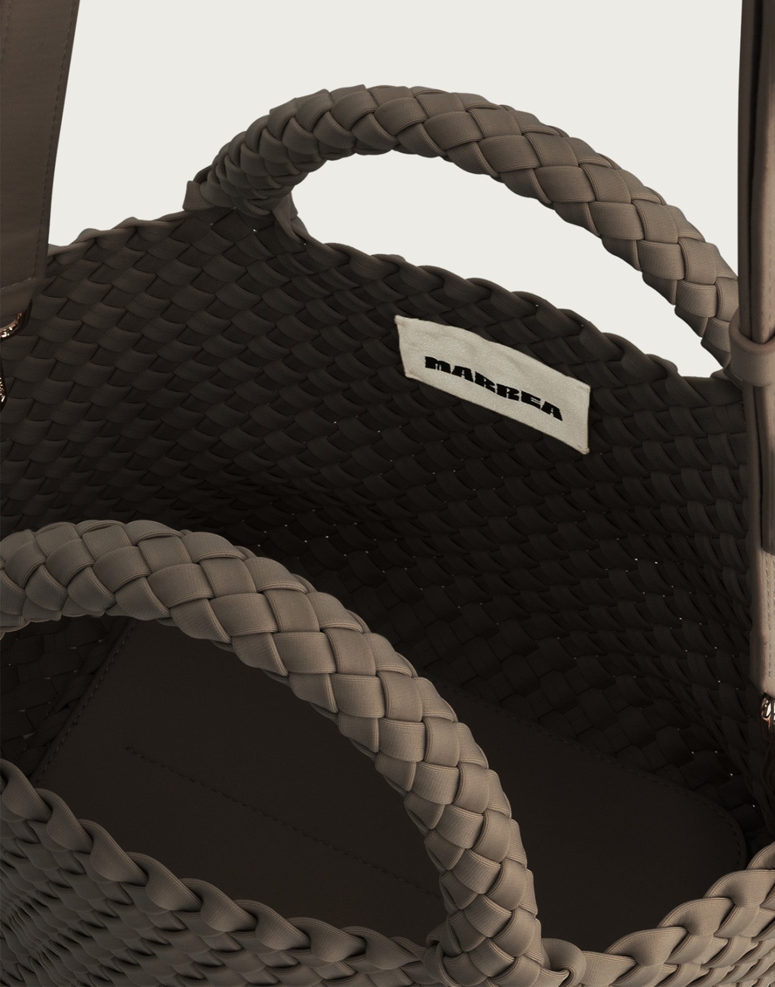 MARREA Shopping Midi in Neoprene Intrecciato Coco Fresco