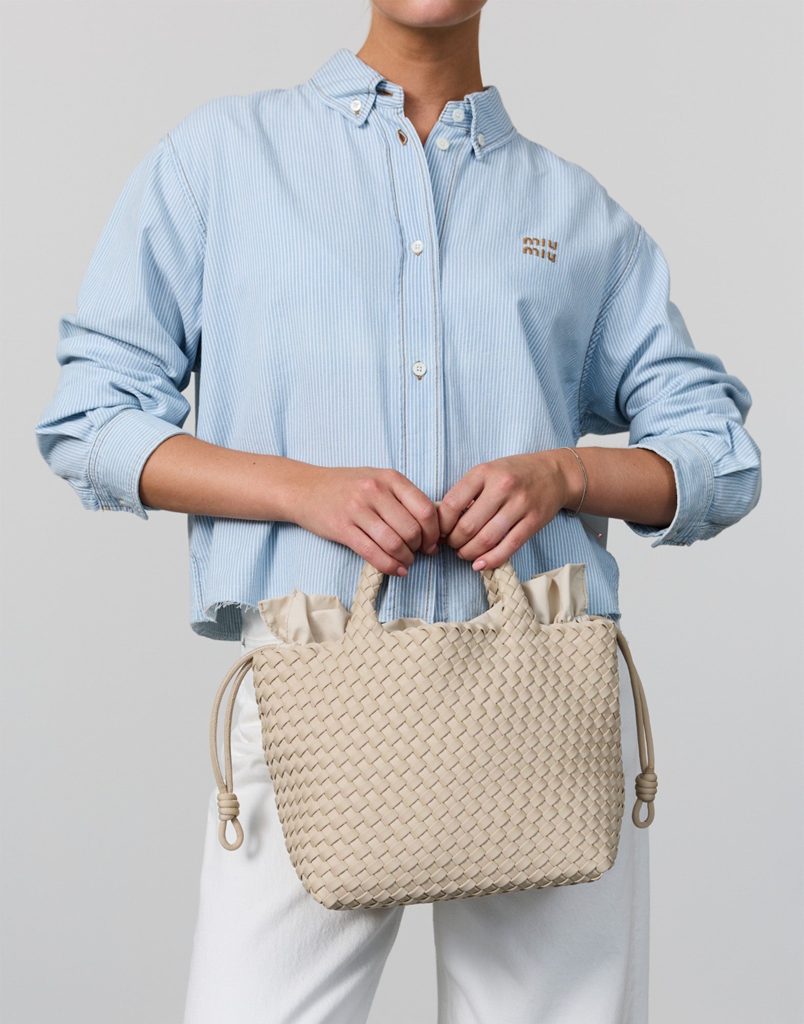 MARREA Shopping Midi in Neoprene Intrecciato No Tan Lines