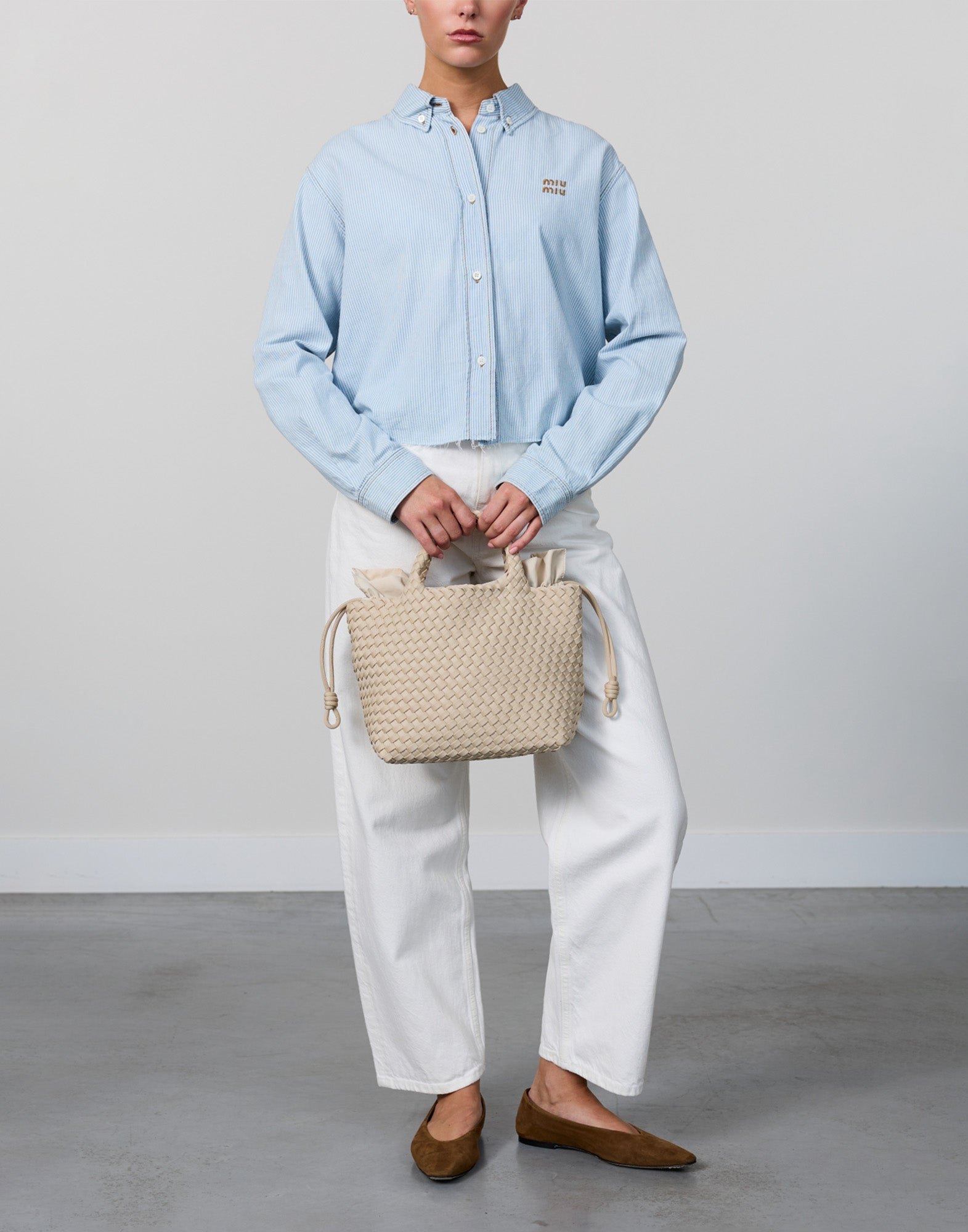 MARREA Shopping Midi in Neoprene Intrecciato No Tan Lines