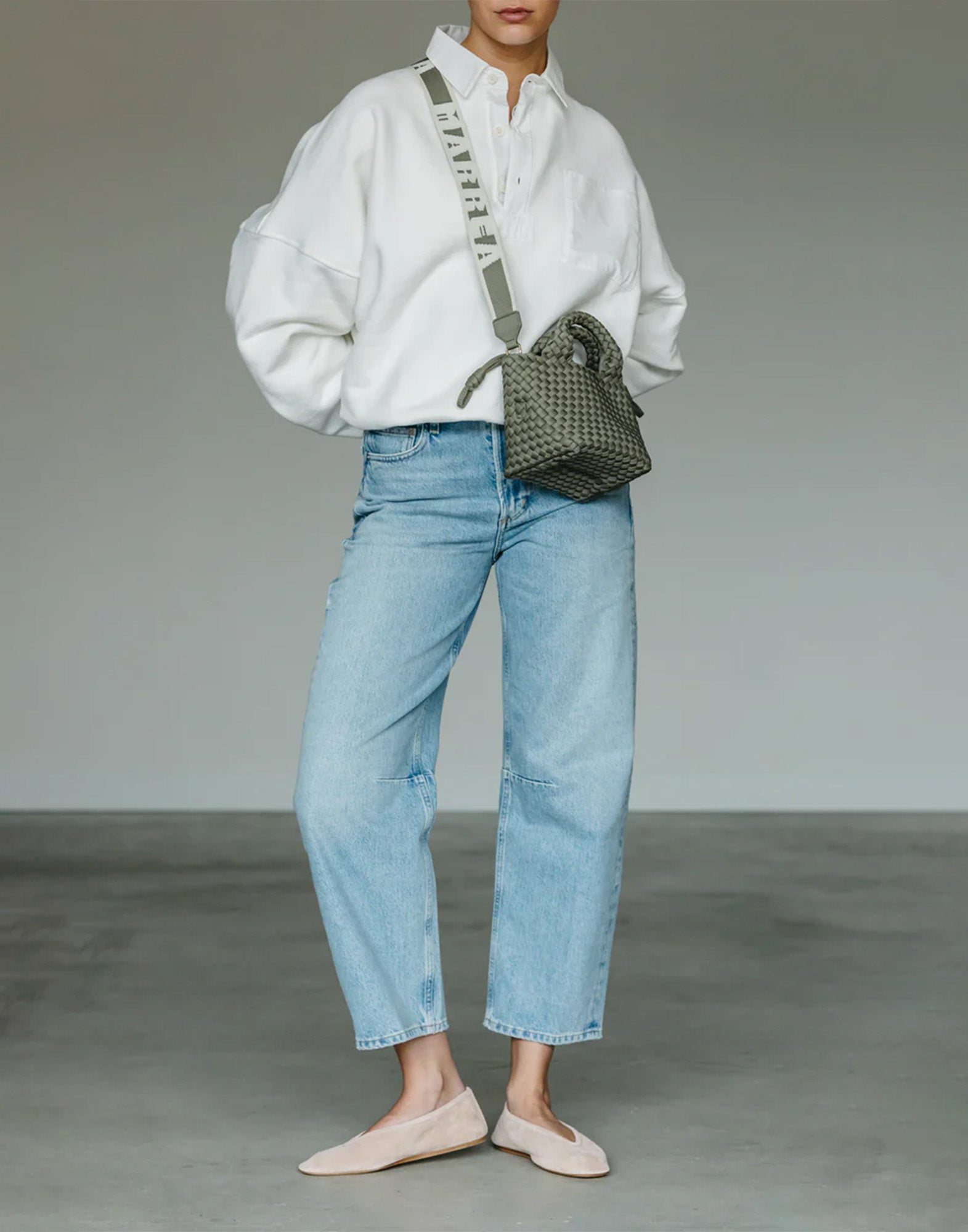 MARREA Mini Bag in Neoprene Intrecciato Dark Oliva