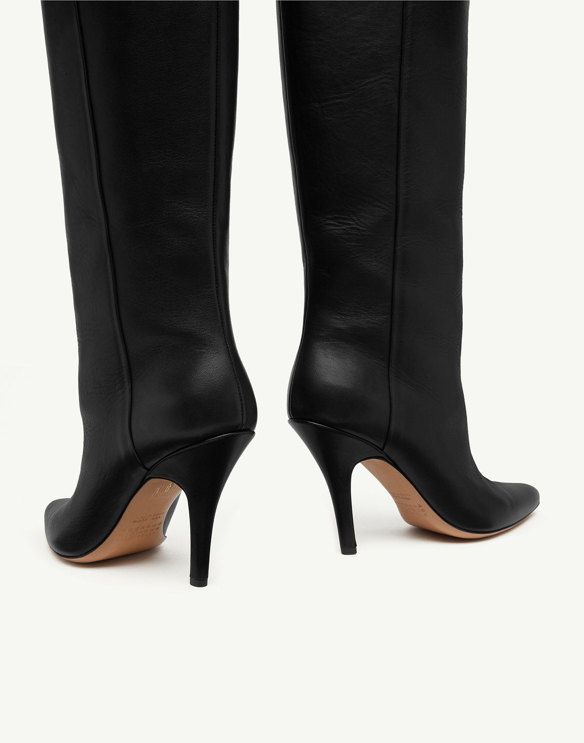 Bottes hautes Architype MM6 MAISON MARGIELA en cuir noir