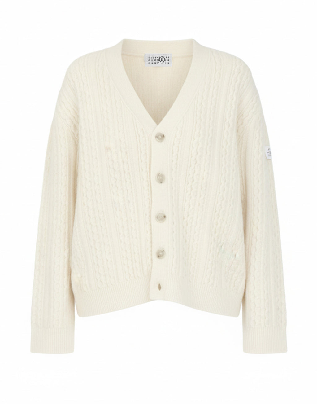 MM6 MAISON MARGIELA Cardigan a Treccia Off White
