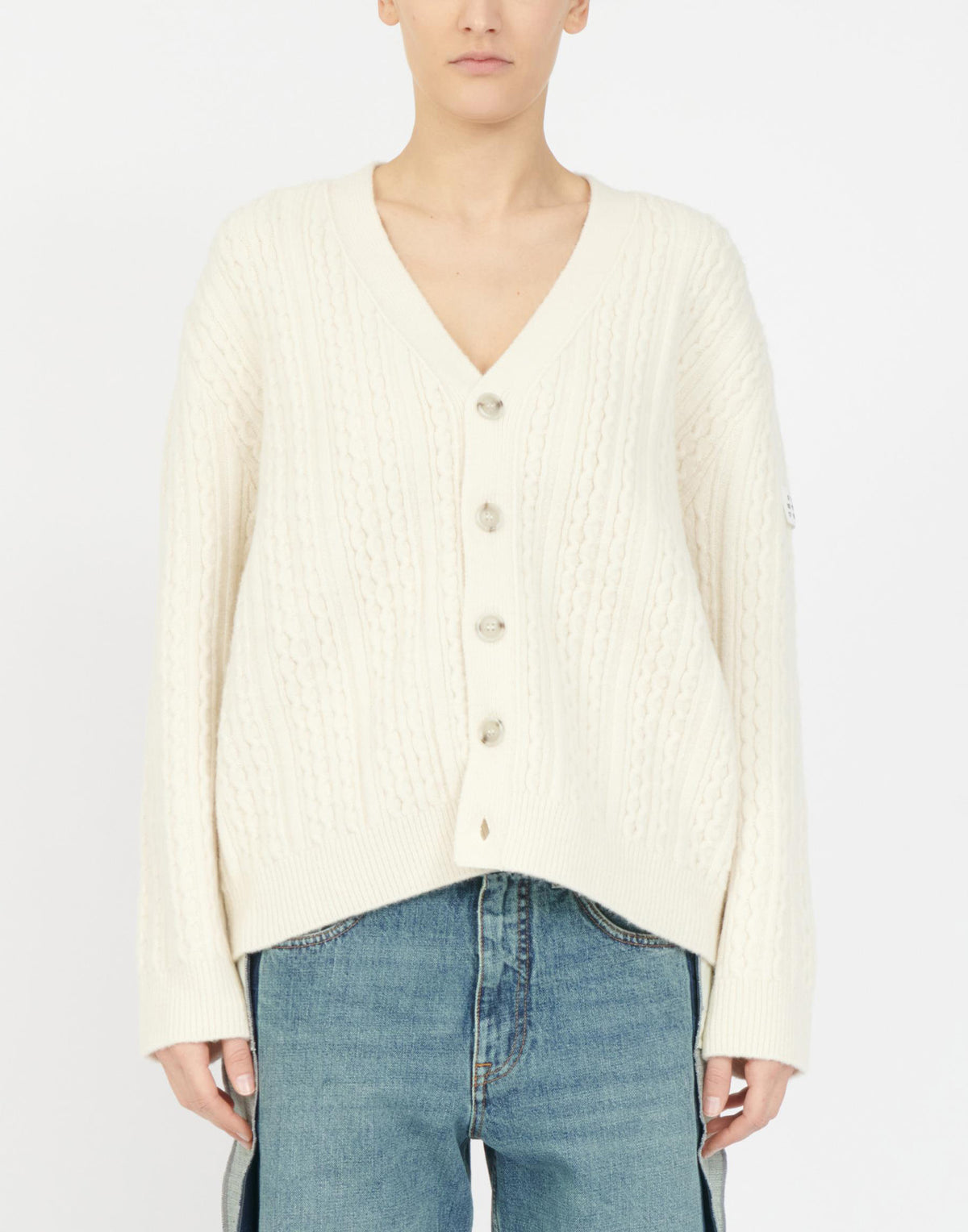 MM6 MAISON MARGIELA Cardigan a Treccia Off White