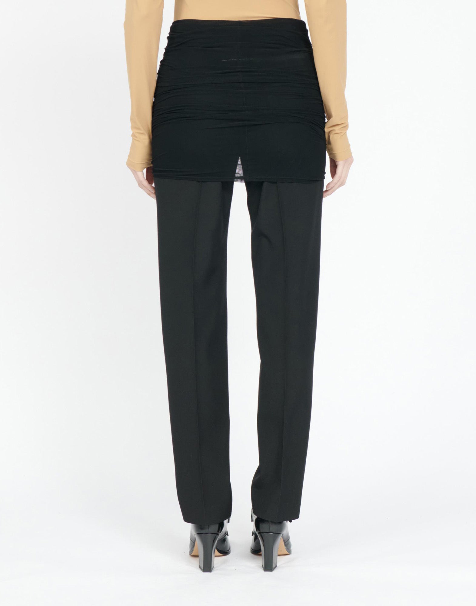 MM6 MAISON MARGIELA Pantaloni in Light Wool Blend con Gonna in Tulle Regolabile