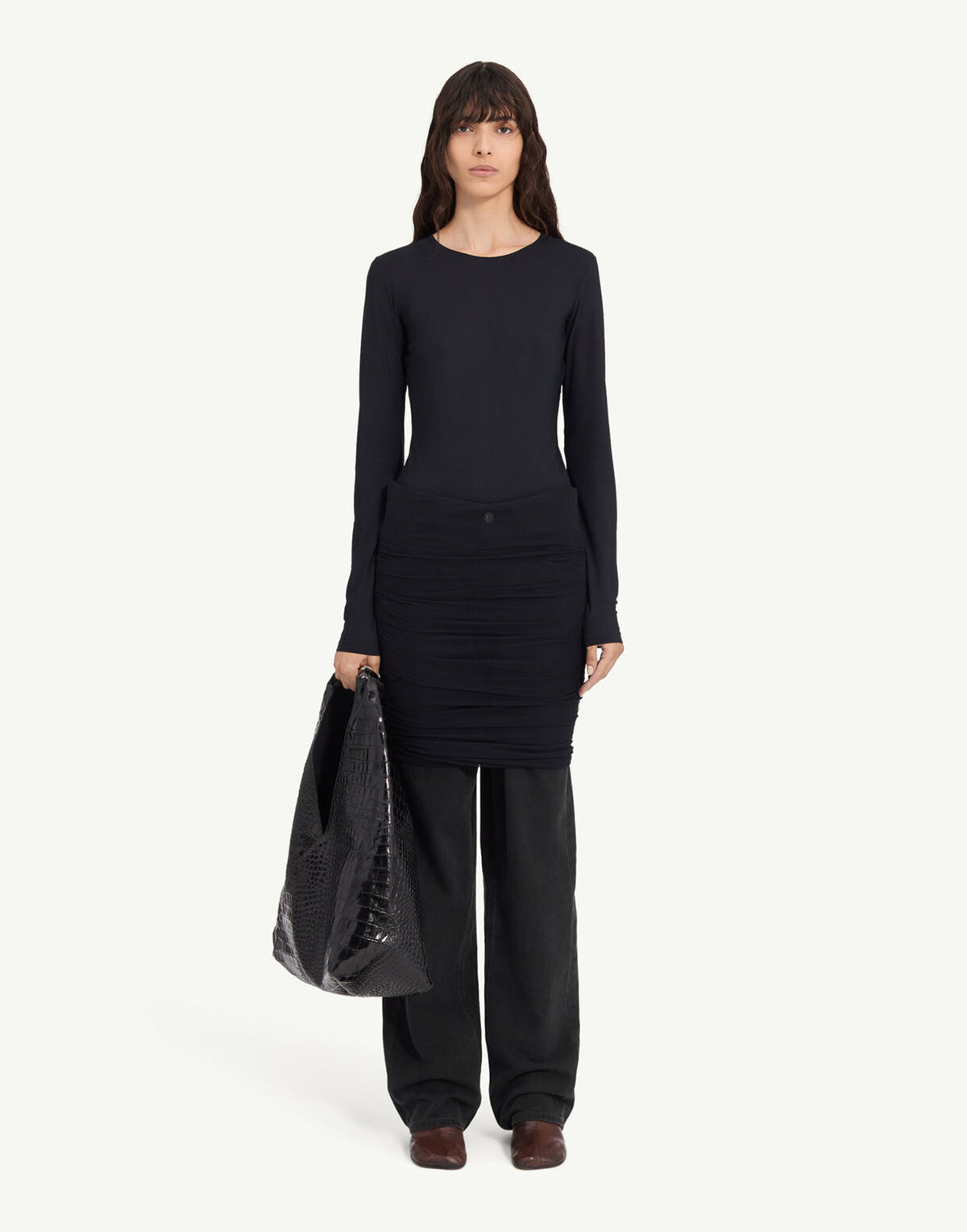 Jean superposé noir MM6 MAISON MARGIELA