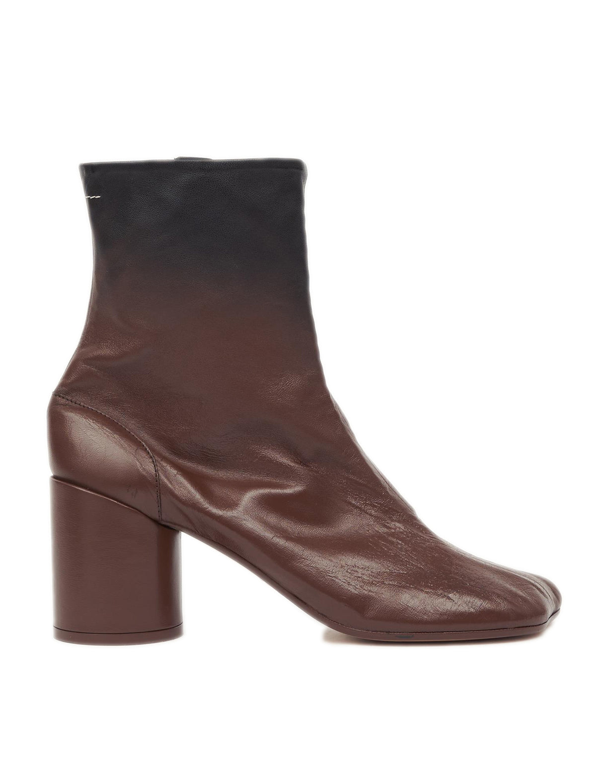 MM6 MAISON MARGIELA Bottines Anatomiques en cuir nappa ganté Noir/Sable