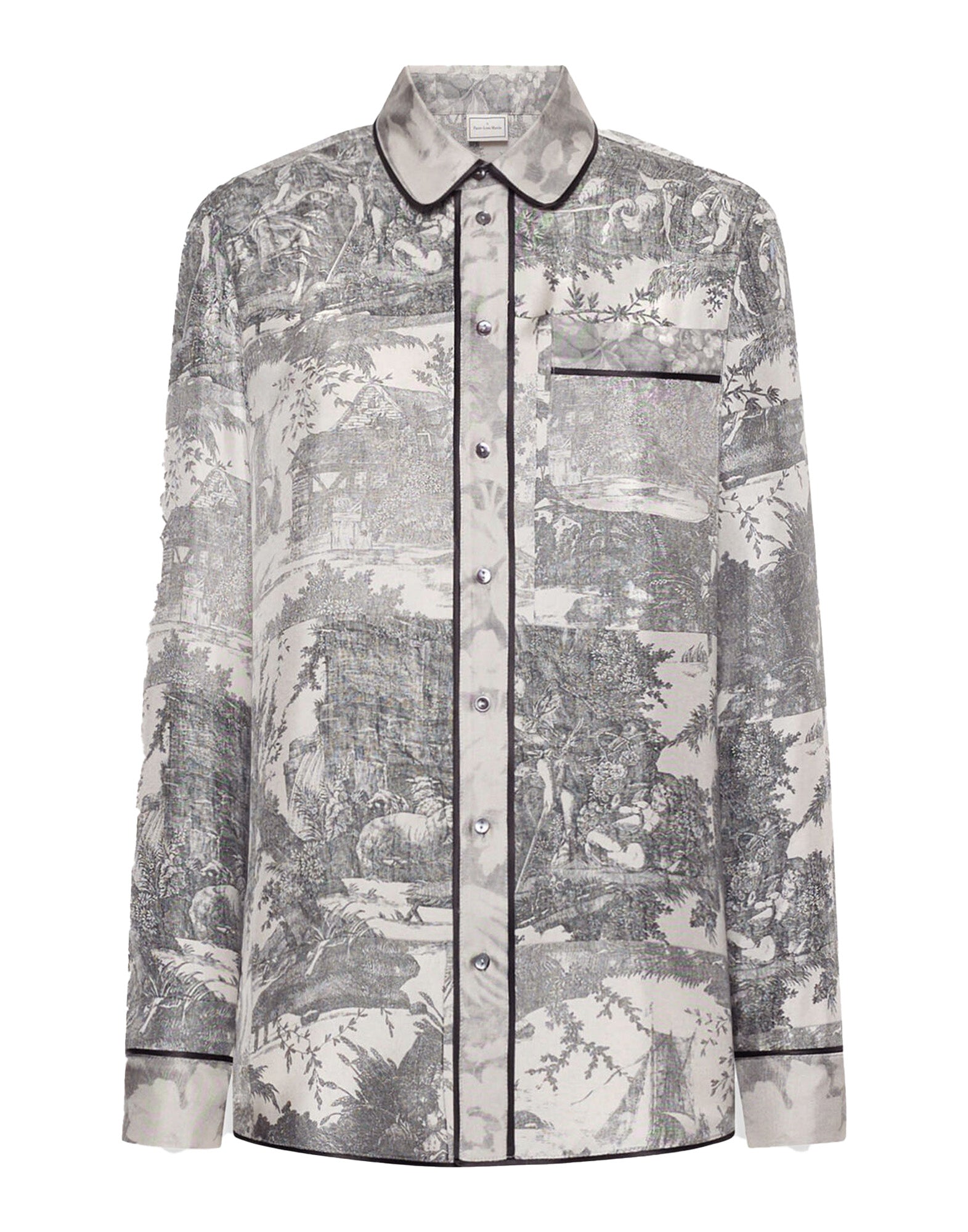 PIERRE-LOUIS MASCIA Camicia ALOEGUM in Seta con Stampa Jacquard