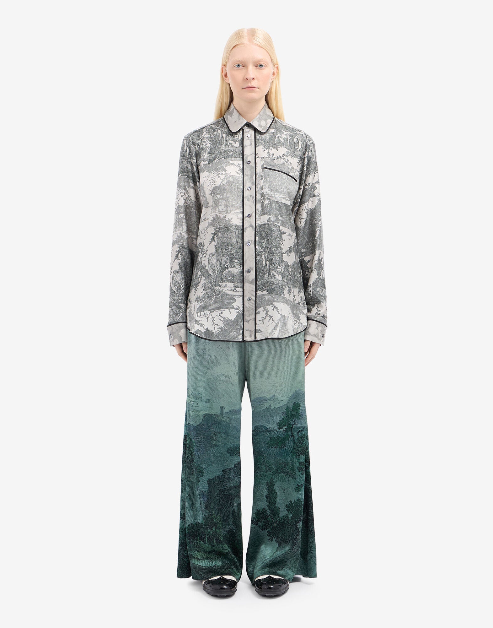 PIERRE-LOUIS MASCIA Camicia ALOEGUM in Seta con Stampa Jacquard