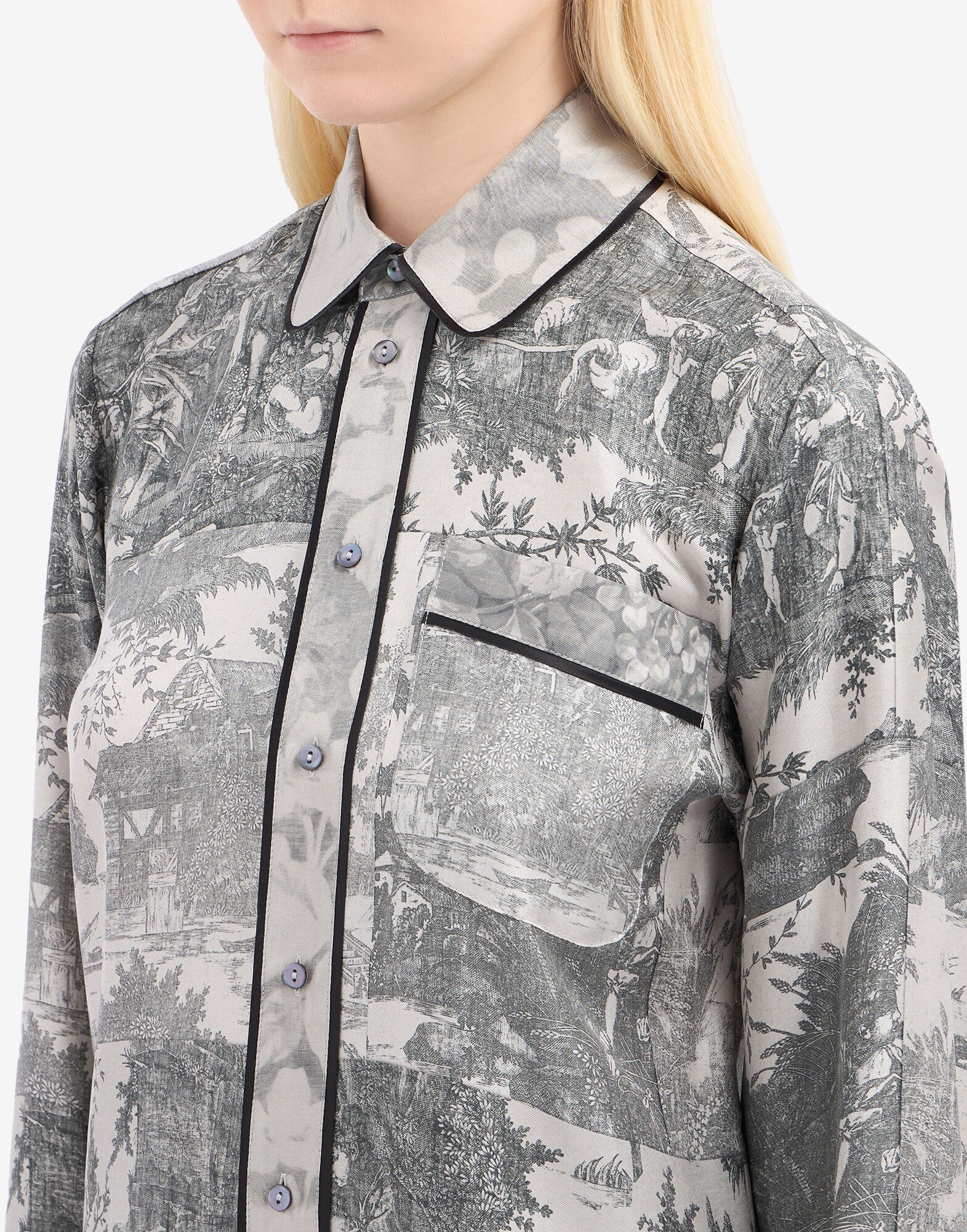 PIERRE-LOUIS MASCIA Camicia ALOEGUM in Seta con Stampa Jacquard