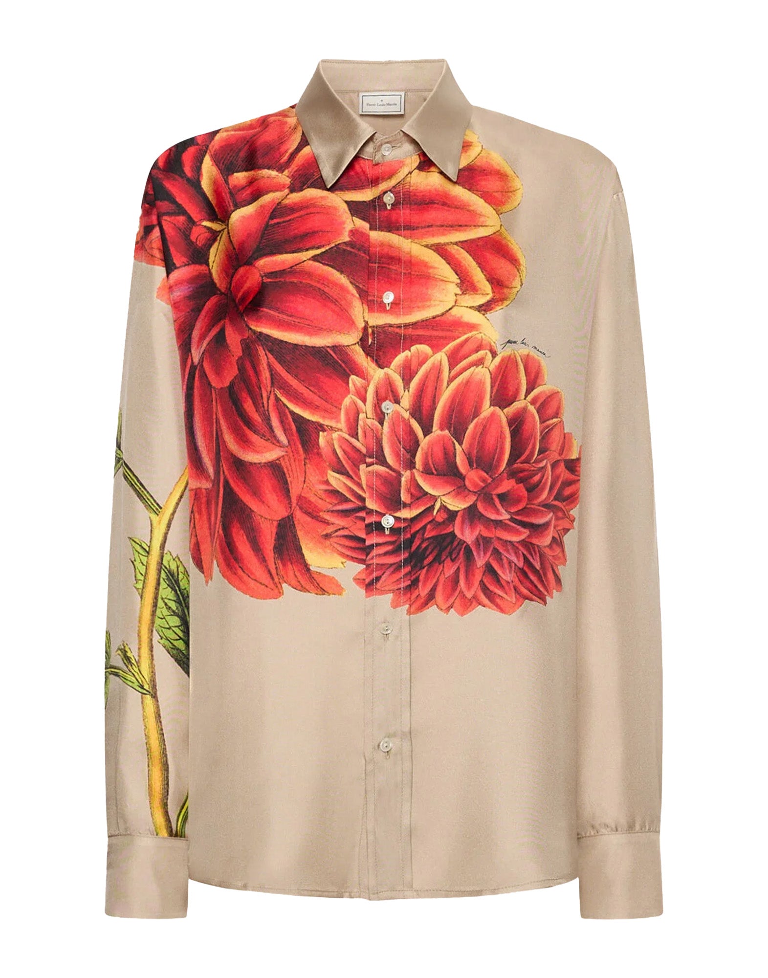 PIERRE-LOUIS MASCIA Camicia Aloebio in Seta Stampata