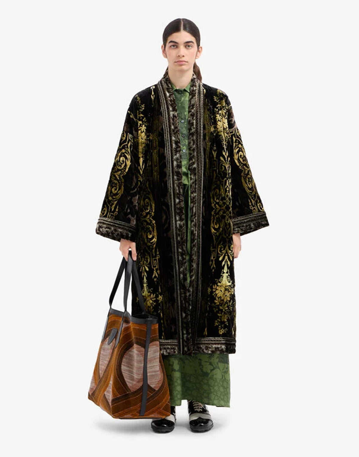 PIERRE-LOUIS MASCIA Kimono Kanadas in Viscosa e Seta Jacquard