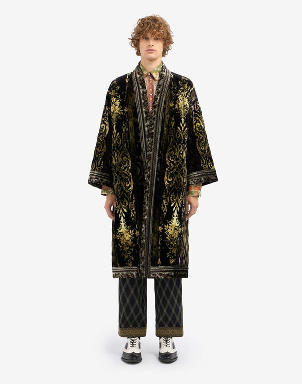 PIERRE-LOUIS MASCIA Kimono Kanadas in Viscosa e Seta Jacquard
