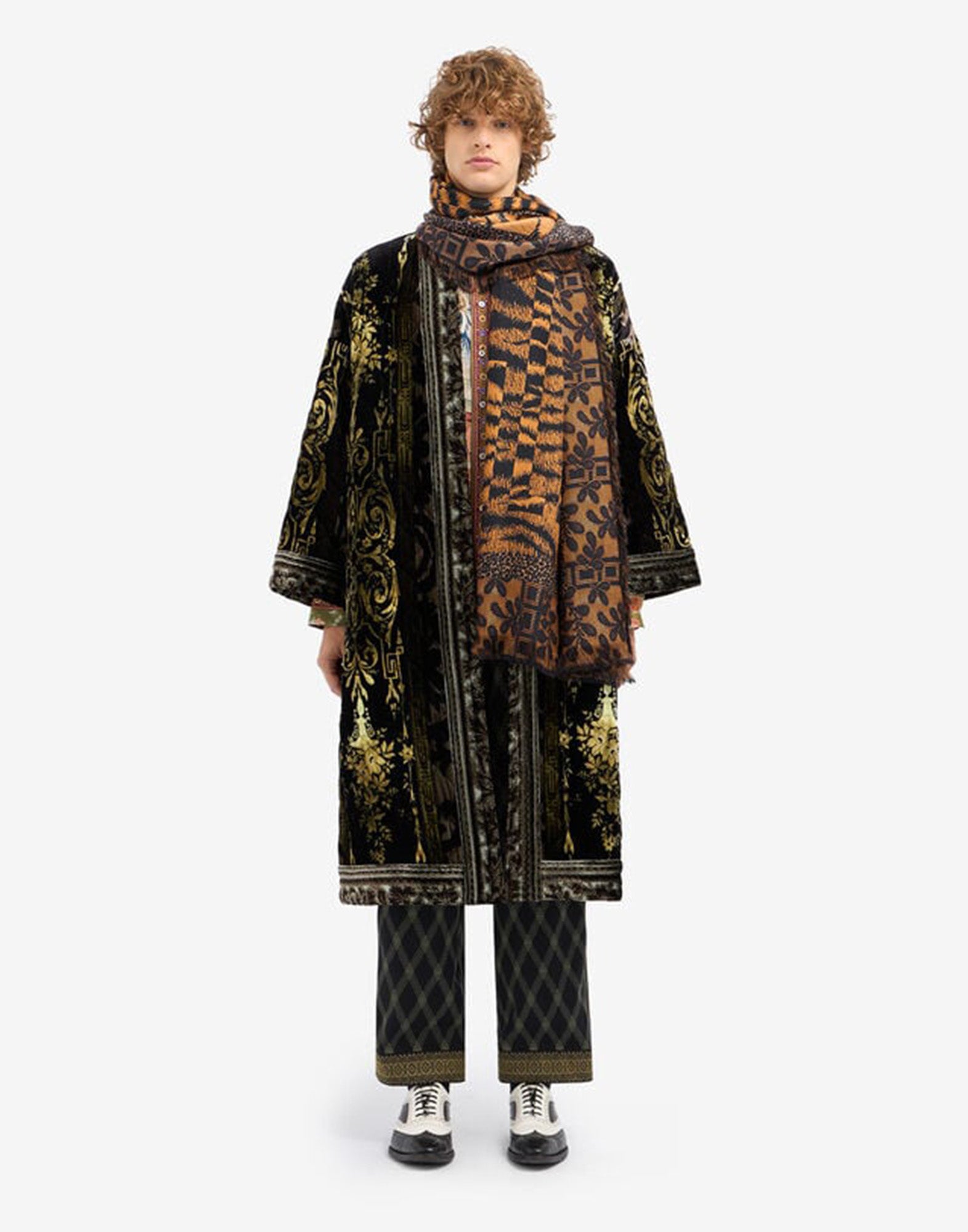 PIERRE-LOUIS MASCIA Kimono Kanadas in Viscosa e Seta Jacquard