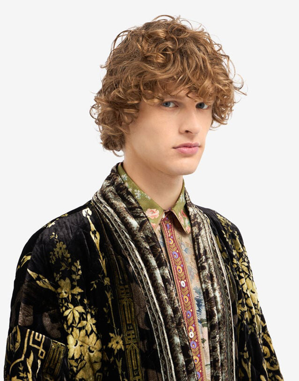 PIERRE-LOUIS MASCIA Kimono Kanadas in Viscosa e Seta Jacquard