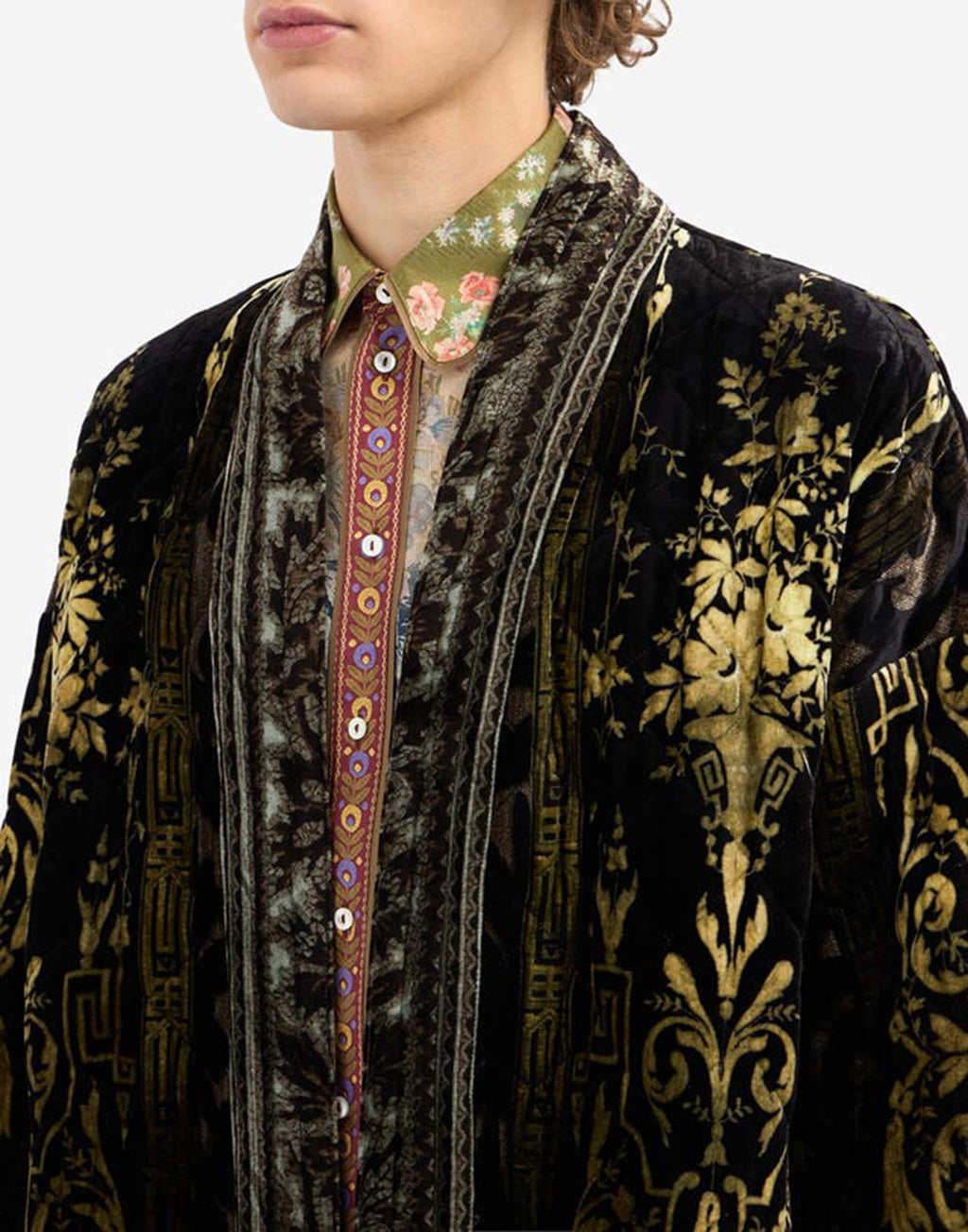 PIERRE-LOUIS MASCIA Kimono Kanadas in Viscosa e Seta Jacquard